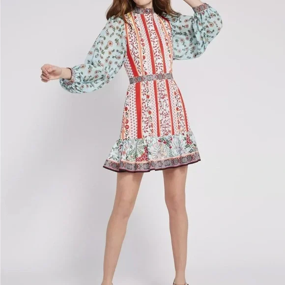 Alice + Olivia Raya Paloma Floral Puff Sleeve Dress - Picture 12 of 14